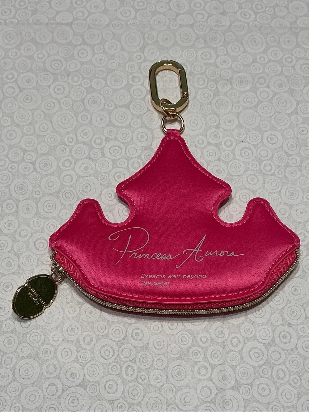 Disney Pink Princess Crown Coin Pouch Keychain